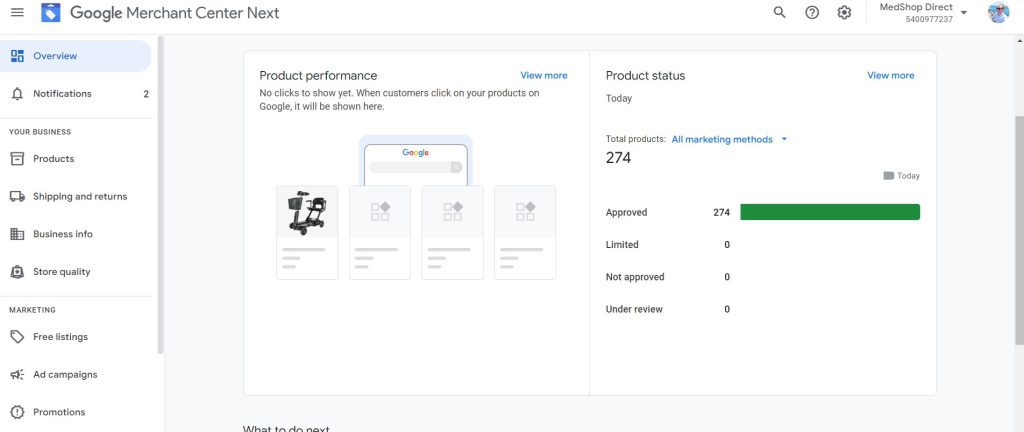 Medshop google merchant account recovery