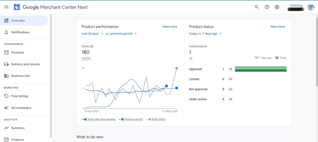 Dinamyq google merchant account