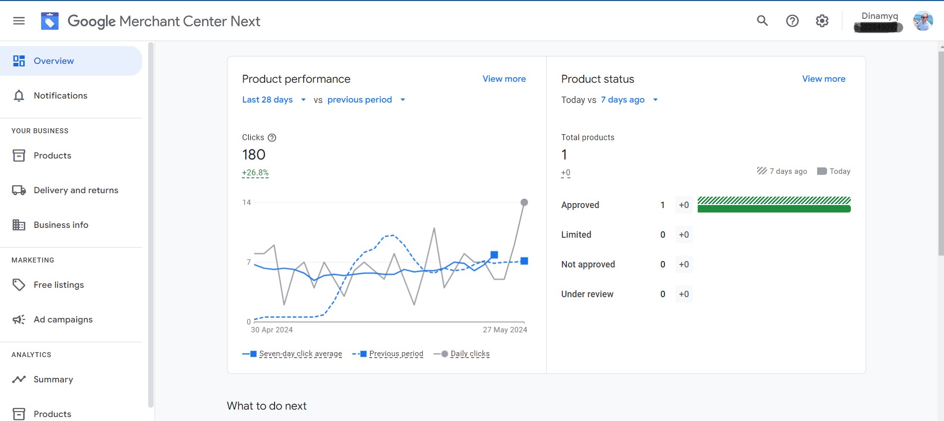 Dinamyq google merchant account